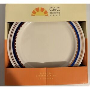 SET OF 24 New C&C California Home 7.5" Round 100% Melamine Appetizer Plates